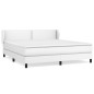 vidaXL Boxspringbett mit Matratze Weiß 160x200 cm Kunstleder vidaXL Boxspringbett mit Matratze Weiß 160x200 cm Kunstleder
