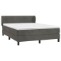 vidaXL Boxspringbett mit Matratze Dunkelgrau 180x200 cm Samt vidaXL Boxspringbett mit Matratze Dunkelgrau 180x200 cm Samt