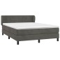 vidaXL Boxspringbett mit Matratze Dunkelgrau 140x200 cm Samt vidaXL Boxspringbett mit Matratze Dunkelgrau 140x200 cm Samt