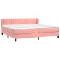 vidaXL Boxspringbett mit Matratze Rosa 200x200 cm Samt vidaXL Boxspringbett mit Matratze Rosa 200x200 cm Samt