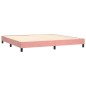 vidaXL Boxspringbett mit Matratze Rosa 200x200 cm Samt vidaXL Boxspringbett mit Matratze Rosa 200x200 cm Samt
