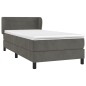 vidaXL Boxspringbett mit Matratze Dunkelgrau 90x190 cm Samt vidaXL Boxspringbett mit Matratze Dunkelgrau 90x190 cm Samt
