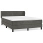 vidaXL Boxspringbett mit Matratze Dunkelgrau 140x190 cm Samt vidaXL Boxspringbett mit Matratze Dunkelgrau 140x190 cm Samt