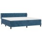 vidaXL Boxspringbett mit Matratze Dunkelblau 200x200 cm Samt vidaXL Boxspringbett mit Matratze Dunkelblau 200x200 cm Samt