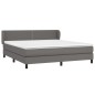 vidaXL Boxspringbett mit Matratze Grau 180x200 cm Kunstleder vidaXL Boxspringbett mit Matratze Grau 180x200 cm Kunstleder