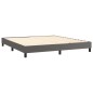 vidaXL Boxspringbett mit Matratze Grau 180x200 cm Kunstleder vidaXL Boxspringbett mit Matratze Grau 180x200 cm Kunstleder