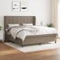 vidaXL Boxspringbett mit Matratze Taupe 180x200 cm Stoff vidaXL Boxspringbett mit Matratze Taupe 180x200 cm Stoff