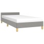 vidaXL Bettgestell ohne Matratze Hellgrau 90x190 cm Stoff vidaXL Bettgestell ohne Matratze Hellgrau 90x190 cm Stoff