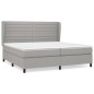 vidaXL Boxspringbett mit Matratze Hellgrau 200x200 cm Stoff vidaXL Boxspringbett mit Matratze Hellgrau 200x200 cm Stoff