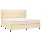 vidaXL Boxspringbett mit Matratze Creme 200x200 cm Stoff vidaXL Boxspringbett mit Matratze Creme 200x200 cm Stoff