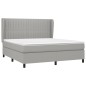 vidaXL Boxspringbett mit Matratze Hellgrau 160x200 cm Stoff vidaXL Boxspringbett mit Matratze Hellgrau 160x200 cm Stoff