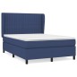 vidaXL Boxspringbett mit Matratze Blau 140x200 cm Stoff vidaXL Boxspringbett mit Matratze Blau 140x200 cm Stoff