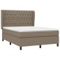 vidaXL Boxspringbett mit Matratze Taupe 140x200 cm Stoff vidaXL Boxspringbett mit Matratze Taupe 140x200 cm Stoff