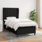 vidaXL Boxspringbett mit Matratze Schwarz 100x200 cm Stoff vidaXL Boxspringbett mit Matratze Schwarz 100x200 cm Stoff