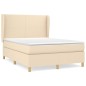 vidaXL Boxspringbett mit Matratze Creme 140x200 cm Stoff vidaXL Boxspringbett mit Matratze Creme 140x200 cm Stoff