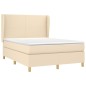 vidaXL Boxspringbett mit Matratze Creme 140x200 cm Stoff vidaXL Boxspringbett mit Matratze Creme 140x200 cm Stoff