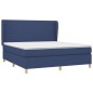 vidaXL Boxspringbett mit Matratze Blau 160x200 cm Stoff vidaXL Boxspringbett mit Matratze Blau 160x200 cm Stoff