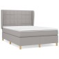 vidaXL Boxspringbett mit Matratze Hellgrau 140x200 cm Stoff vidaXL Boxspringbett mit Matratze Hellgrau 140x200 cm Stoff