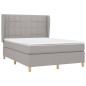 vidaXL Boxspringbett mit Matratze Hellgrau 140x200 cm Stoff vidaXL Boxspringbett mit Matratze Hellgrau 140x200 cm Stoff