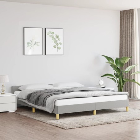 vidaXL Bettgestell mit Kopfteil Hellgrau 160x200 cm Stoff