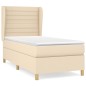 vidaXL Boxspringbett mit Matratze Creme 100x200 cm Stoff vidaXL Boxspringbett mit Matratze Creme 100x200 cm Stoff