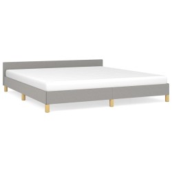vidaXL Bettgestell mit Kopfteil Hellgrau 160x200 cm Stoff