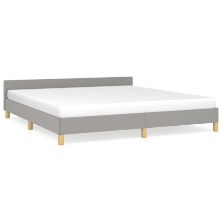 vidaXL Bettgestell mit Kopfteil Hellgrau 160x200 cm Stoff