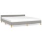 vidaXL Bettgestell mit Kopfteil Hellgrau 160x200 cm Stoff vidaXL Bettgestell mit Kopfteil Hellgrau 160x200 cm Stoff