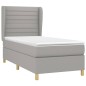 vidaXL Boxspringbett mit Matratze Hellgrau 90x200 cm Stoff vidaXL Boxspringbett mit Matratze Hellgrau 90x200 cm Stoff