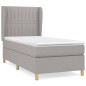 vidaXL Boxspringbett mit Matratze Hellgrau 80x200 cm Stoff vidaXL Boxspringbett mit Matratze Hellgrau 80x200 cm Stoff
