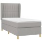 vidaXL Boxspringbett mit Matratze Hellgrau 80x200 cm Stoff vidaXL Boxspringbett mit Matratze Hellgrau 80x200 cm Stoff