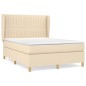 vidaXL Boxspringbett mit Matratze Creme 140x190 cm Stoff vidaXL Boxspringbett mit Matratze Creme 140x190 cm Stoff
