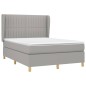 vidaXL Boxspringbett mit Matratze Hellgrau 140x190 cm Stoff vidaXL Boxspringbett mit Matratze Hellgrau 140x190 cm Stoff