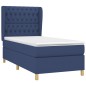 vidaXL Boxspringbett mit Matratze Blau 90x200 cm Stoff vidaXL Boxspringbett mit Matratze Blau 90x200 cm Stoff
