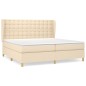 vidaXL Boxspringbett mit Matratze Creme 200x200 cm Stoff vidaXL Boxspringbett mit Matratze Creme 200x200 cm Stoff