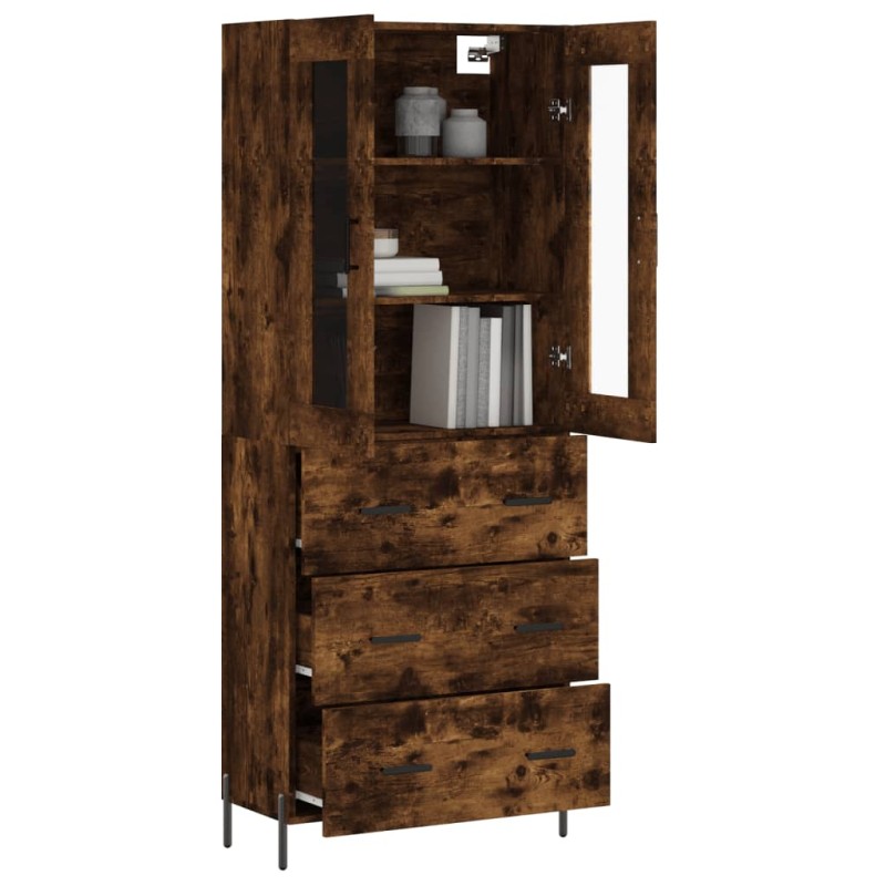Highboard Räuchereiche 69,5x34x180 cm Holzwerkstoff Highboard Räuchereiche 69,5x34x180 cm Holzwerkstoff