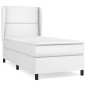 vidaXL Boxspringbett mit Matratze Weiß 80x200 cm Kunstleder vidaXL Boxspringbett mit Matratze Weiß 80x200 cm Kunstleder