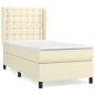 vidaXL Boxspringbett mit Matratze Creme 80x200 cm Kunstleder vidaXL Boxspringbett mit Matratze Creme 80x200 cm Kunstleder
