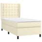 vidaXL Boxspringbett mit Matratze Creme 80x200 cm Kunstleder vidaXL Boxspringbett mit Matratze Creme 80x200 cm Kunstleder