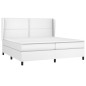 vidaXL Boxspringbett mit Matratze Weiß 200x200 cm Kunstleder vidaXL Boxspringbett mit Matratze Weiß 200x200 cm Kunstleder
