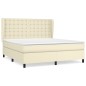 vidaXL Boxspringbett mit Matratze Creme 180x200 cm Kunstleder vidaXL Boxspringbett mit Matratze Creme 180x200 cm Kunstleder