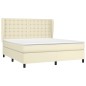 vidaXL Boxspringbett mit Matratze Creme 180x200 cm Kunstleder vidaXL Boxspringbett mit Matratze Creme 180x200 cm Kunstleder