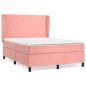 vidaXL Boxspringbett mit Matratze Rosa 140x200 cm Samt vidaXL Boxspringbett mit Matratze Rosa 140x200 cm Samt