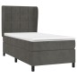 vidaXL Boxspringbett mit Matratze Dunkelgrau 100x200 cm Samt vidaXL Boxspringbett mit Matratze Dunkelgrau 100x200 cm Samt