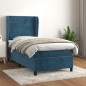 vidaXL Boxspringbett mit Matratze Dunkelblau 100x200 cm Samt vidaXL Boxspringbett mit Matratze Dunkelblau 100x200 cm Samt