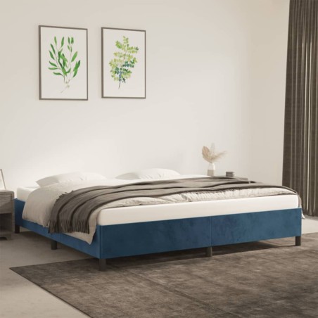 vidaXL Bettgestell Dunkelblau 200x200 cm Samt
