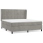 vidaXL Boxspringbett mit Matratze Hellgrau 160x200 cm Samt vidaXL Boxspringbett mit Matratze Hellgrau 160x200 cm Samt