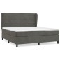 vidaXL Boxspringbett mit Matratze Dunkelgrau 180x200 cm Samt vidaXL Boxspringbett mit Matratze Dunkelgrau 180x200 cm Samt