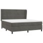 vidaXL Boxspringbett mit Matratze Dunkelgrau 180x200 cm Samt vidaXL Boxspringbett mit Matratze Dunkelgrau 180x200 cm Samt
