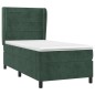 vidaXL Boxspringbett mit Matratze Dunkelgrün 90x190 cm Samt vidaXL Boxspringbett mit Matratze Dunkelgrün 90x190 cm Samt
